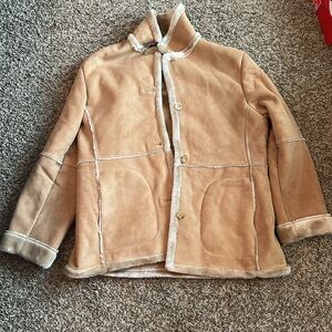 Jones New York women's faux suede sherpa-lined coat